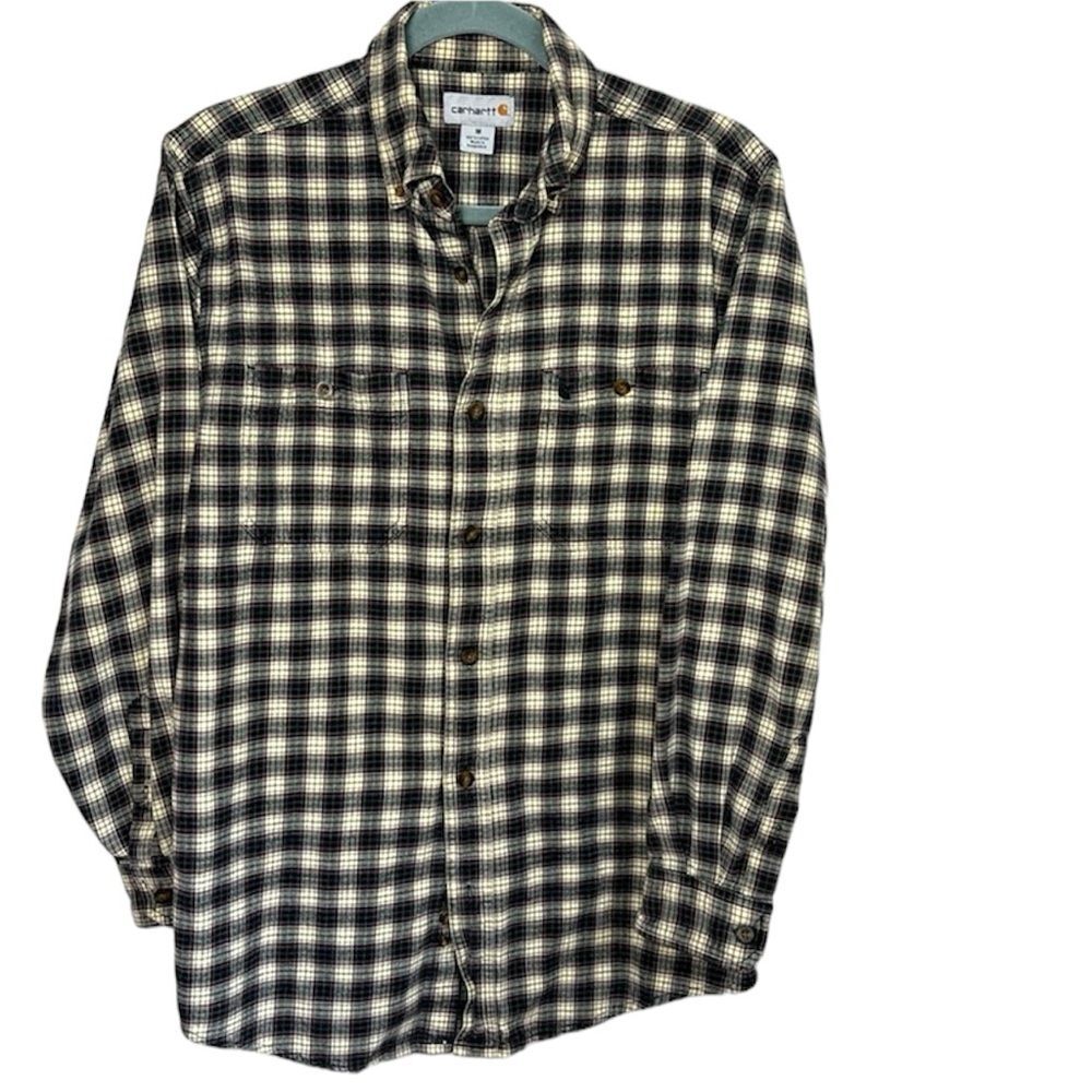 CARHARTT Plaid flannel shirt size MEDIUM 100% Cotton plaid button down shirt